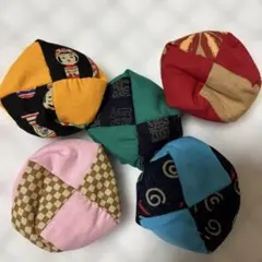 お手玉5個　巾着袋付き　ハンドメイド　リハビリ 指遊び 和小物 おもちゃ　レトロ