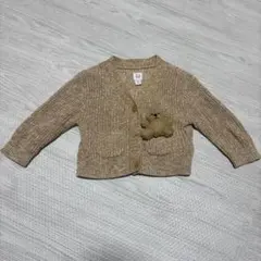GAP ベビー カーディガン 6〜12ヶ月 くま ニット ベージュ