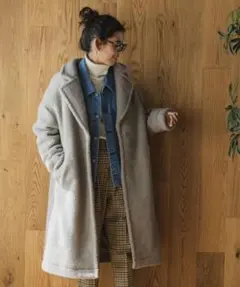 ボアコート　テディベアコート　ボア　防寒　チェスター　ガウン　ゆったり