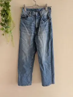 グローバルワーク　ワイドストレートデニム　Sのサムネイル