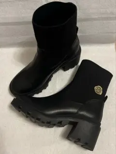 アンコキ-ヌサイドゴアブーツ ブラック/べージュ新品未使用完売品本日のみお値下げ 本革サイドゴアブーツ （ブラック） -YOSUKE U・S・A