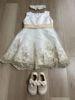 女の子用　セレモニードレス 80サイズ 靴・髪飾り付き