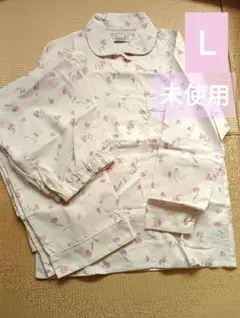 未使用　レディースパジャマ　上下セット 花柄　ピンク　M