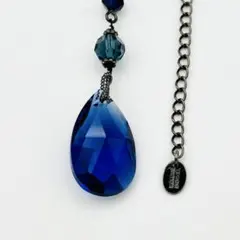 極美品 ヴァンドームブティック ネックレス 大粒 クリスタル ティア 雫 ブルー