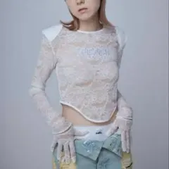 Lace Glove Top (white)neith.tokyoレーストップス