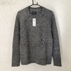 新品　アバクロンビー&フィッチ　厚手ラグランセーター S　グレー