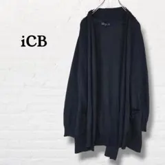 iCB☆ラメニットトッパーカーディガン ベルト紐付【L】ブラックのサムネイル