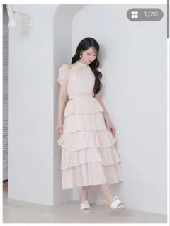 M me eme Halter check slit long onepiece - メルカリ
