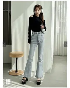 GRL フリージアハイウエストフレアデニムパンツ