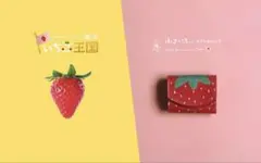 クアトロガッツ　小さいふ。　ペケーニョ　新品未使用財布本革栃木レザーイチゴ猫