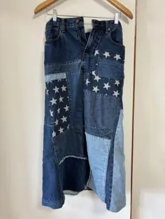 【HYSTERIC GLAMOUR】ヒステリックグラマー　星デニムロングスカート