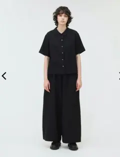 美品 ミズイロインド ポプリンハーフスリーブシャツ グレーのサムネイル