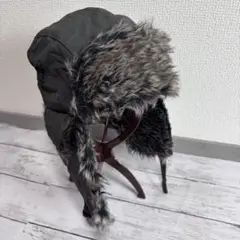 メンズライク 黒 ボア フライトキャップ ユニセックス　タグ記載60センチ