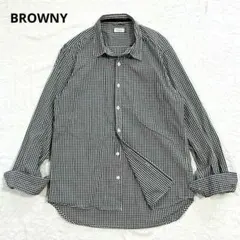【美品】BROWNY ブラウニー ギンガムチェック 長袖シャツ L 綿100%のサムネイル