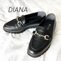 DIANA ダイアナ　ビットローファー　22.5cm 黒　厚底