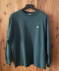 Champion 長袖Tシャツ　グリーン　Mサイズ
