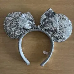 ディズニー　シルバー ミッキー耳カチューシャ