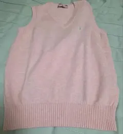 EAST BOY 薄いピンク Vネックニットベスト11号
