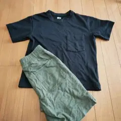 UNIQLO 黒 Tシャツとハーフパンツ 120