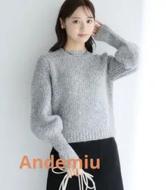 Andemiu テープMIXラメパフニット グレー　8/2までのサムネイル