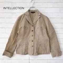 インテレクション ストライプ柄 ジャケット（40）ベージュ ワールド 日本製