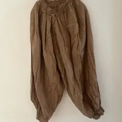 ヂェン先生の日常着　バルーンパンツ　S 太　ワイドパンツ　ぼんたんパンツ　茶色のサムネイル