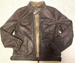 ZARA MAN フェイク　ムートンジャケット　フェイクレザー