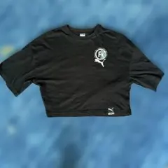 PUMA ブラック クロップドTシャツ Mサイズ