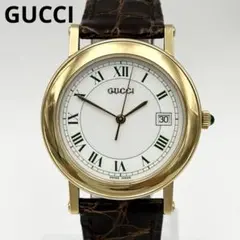 稼動品 GUCCI メンズ腕時計 7200M ゴールド ローマン デイト グッチ