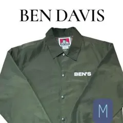 【良品】BEN DAVIS ベンデイビス コーチジャケット ナイロン Mオリーブ