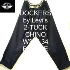 W38 L34 DOCKERS by Levi's ツータック ビッグ チノ 紺