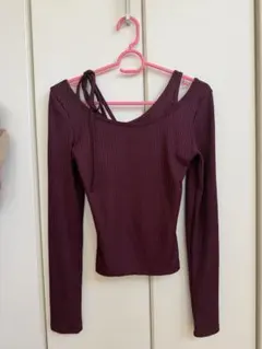 Dazy ワインレッド M オフショルダー長袖