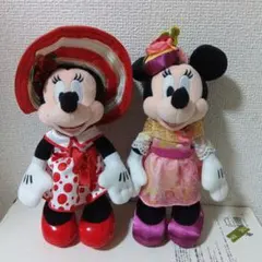 東京ディズニーランド　ミニーマウス ぬいぐるみバッチ 2体セット