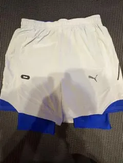 PUMA 陸上用パンツ インナー付き ホワイト ブルーのサムネイル