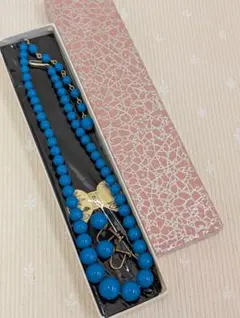 ターコイズブルー ネックレスとイヤリングセット