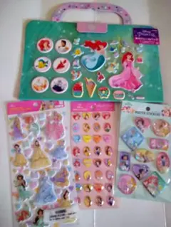 ディズニープリンセス　シール　4点セット