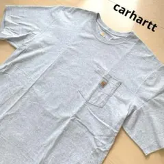 【美品】carhartt グレー コットン 半袖Tシャツ ポケット付き XL