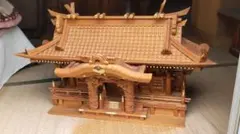 希少・一点物】大工職人作 六角堂 神棚 神社建築 木造作品 約3年製作
