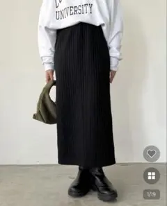 nugu ブラックスニットタイトスカート