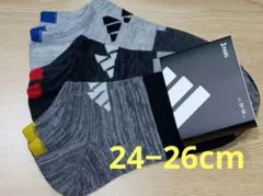 アディダス　24−26cm　adidas　メンズショートソックス