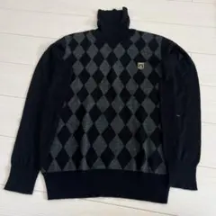 タートルネックセーター ダイヤ柄 ニット メンズ L EDWIN GOLF