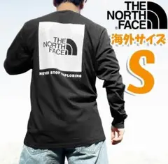 ノースフェイス ロンT 長袖Tシャツ 海外S 日本M相当 黒/白 box