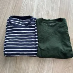 UNIQLO 長袖Tシャツ150 2枚セット ネイビーとグリーン