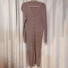 セゾンドパピヨン ロングカーディガン ロングワンピース モカ ニット