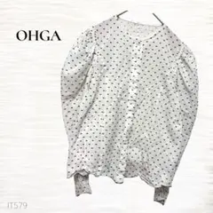 6/28削除します！ OHGA オーガ FRILL BLOUSE フリルブラウス - メルカリ