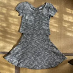 プロポーションボディドレッシング ツイードグレーセットアップ