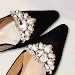 シューズクリップ シューズ アクセサリー ビジュー 2個セット