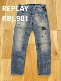 美品 REPLAY RBJ.901 ダメージ加工デニム