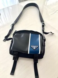 メンズショルダーバッグ 黒/青