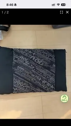 長方形クッション ブラック 総柄デザイン